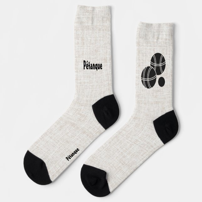 Chaussette Pétanque, Boules, Cochonnet et silhouette de boule (Gauche)