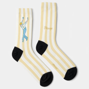Chaussette Pétanque, joueur de boule masculin en jaune