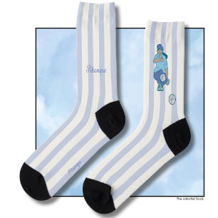 Chaussette Pétanque, Joueuse de boules en bleu