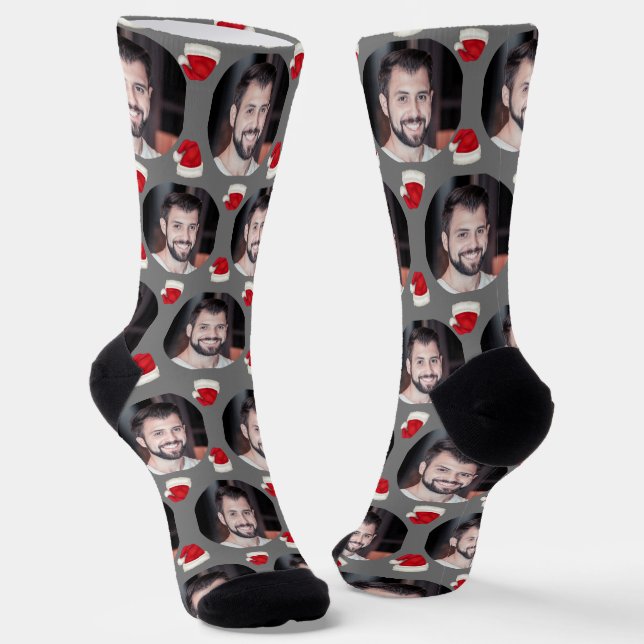 Chaussette Photo Boyfriend For Girlfriend Grey Christmas (Angulaire)