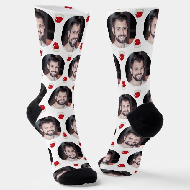Chaussette Photo Boyfriend pour Girlfriend Santa Hat White (Angulaire)
