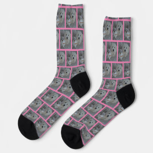 Chaussette Photo de chat et de chien personnalisé Élégant équ