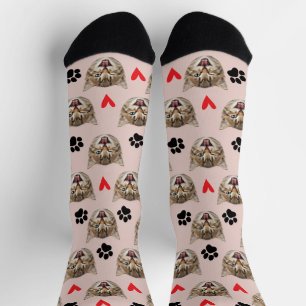 Chaussette Photo de chien de compagnie personnalisé avec des