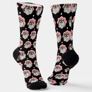 Chaussette Photo de chien drôle personnalisée