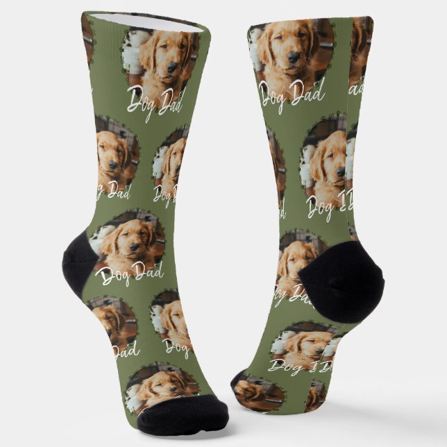 Chaussette Photo de chien papa animal de compagnie (Angulaire)