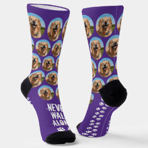 Chaussette Photo de chien personnalisé Ne marche jamais seul