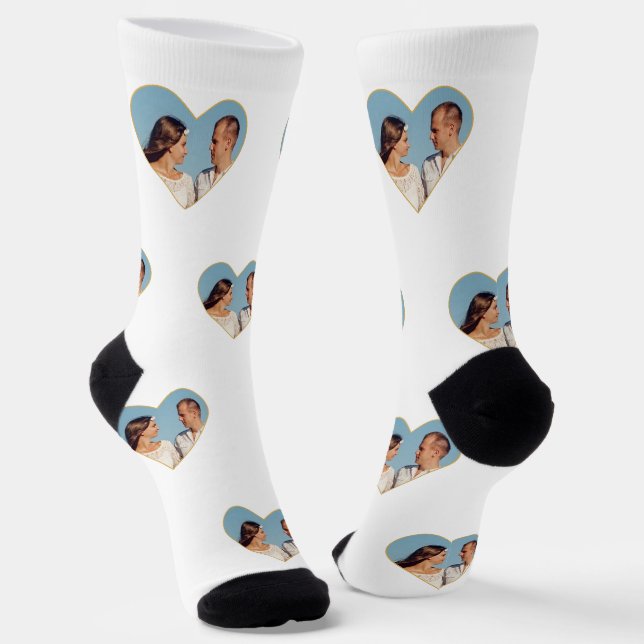 Chaussette Photo de famille personnalisée sur des chaussettes (Angulaire)