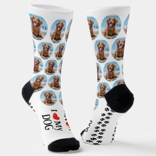 Chaussette Photo de jolis empreintes de pattes de chien perso