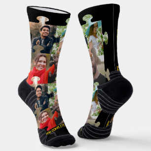 Chaussette Photo de pièce de puzzle personnalisée Vous me com
