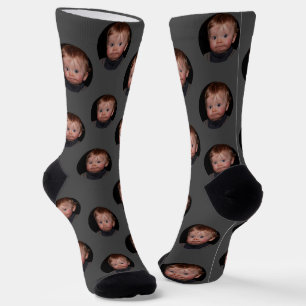Chaussette Photo de visage drôle personnalisé 