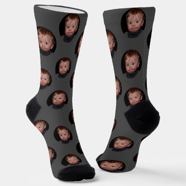 Chaussette Photo de visage drôle personnalisé  (Angulaire)