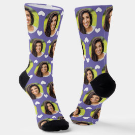 Chaussette Photo Girlfriend pour ami de garçon Periwinkle Hea