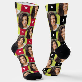 Chaussette Photo Girlfriend pour copain Red Black 2 Tone