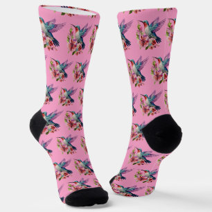 Chaussette Photo personnalisé de colibri rose violet mignon
