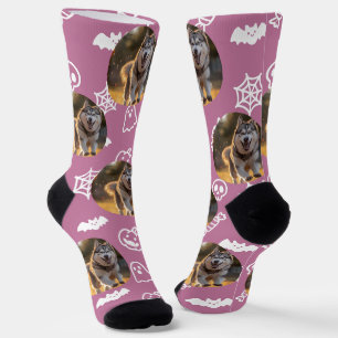 Chaussette Photo personnalisé Halloween Doodles
