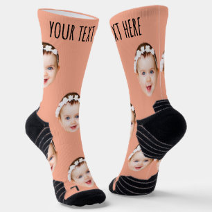 Chaussette Photo personnalisée avec texte pour hommes et femm