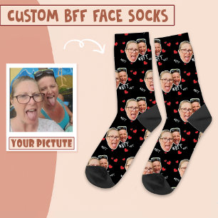 Chaussette Photo personnalisée des meilleurs amis - Face sur 
