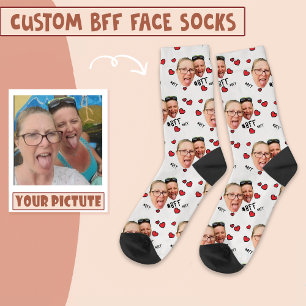 Chaussette Photo personnalisée des meilleurs amis - Face sur 