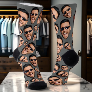 Chaussette Photo Personnalisée Du Visage Drôle Sur Toutes Les