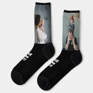 Chaussette Photo personnalisée x2 et texte personnalisé