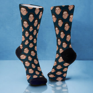 Chaussette Photo sur mesure Dark Navy Blue Crew Chaussettes