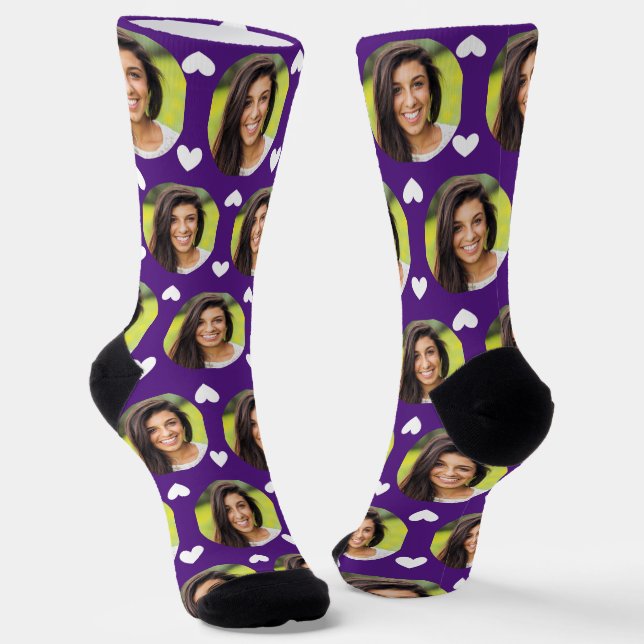 Chaussette Photo violette de Girlfriend Pour Coeurs de copain (Angulaire)