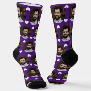 Chaussette Photo violette du copain pour les coeurs de copine