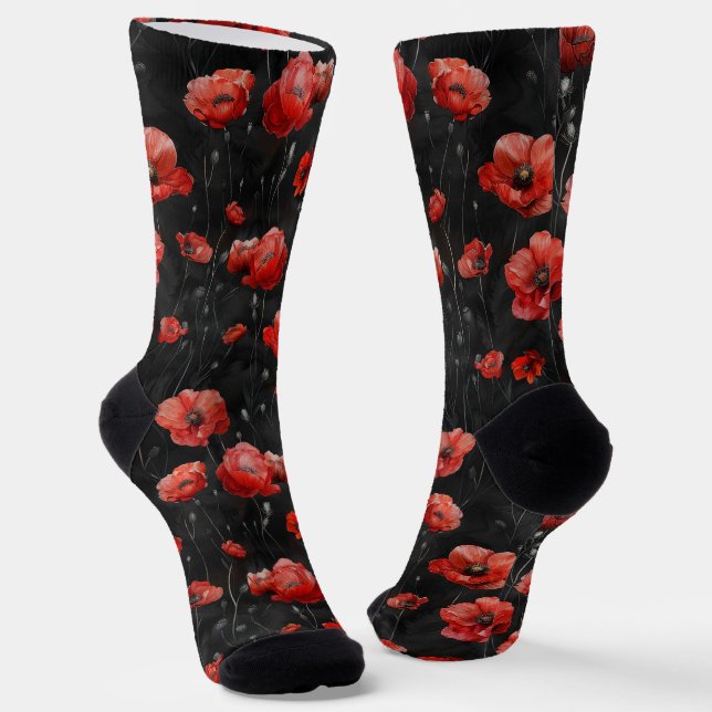 Chaussette Photos rouges en noir (Angulaire)
