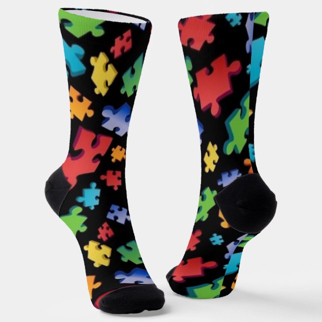 Chaussette Pièces du puzzle de l'autisme (Angulaire)