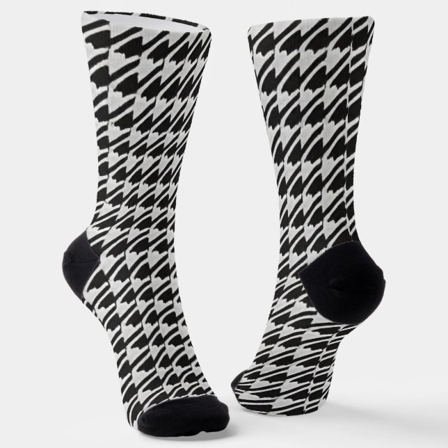 Chaussette Pied de fond noir et blanc (Angulaire)