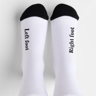 Chaussette Pied gauche et pied droit blanc noir