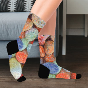 Chaussette Pierre colorée, galets, rochers