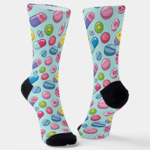 Chaussette Pilules souriantes amusantes CPhT Chaussettes de p