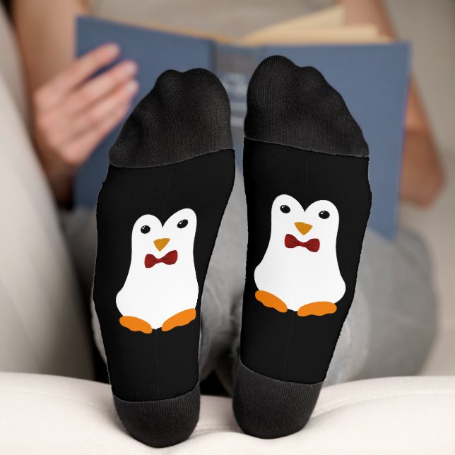 Chaussette Pingouin à Cravate de Bow de Kawaii (Fond)