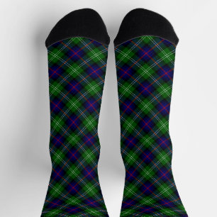 Chaussette plaid bleu vert de tartan du sud