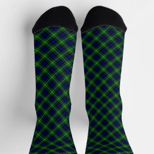 Chaussette Plaid vert bleu Lamont tartan
