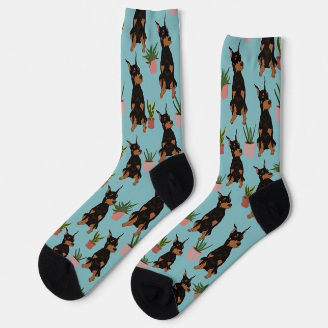 Chaussette Plantes Doberman Pinscher (Gauche)