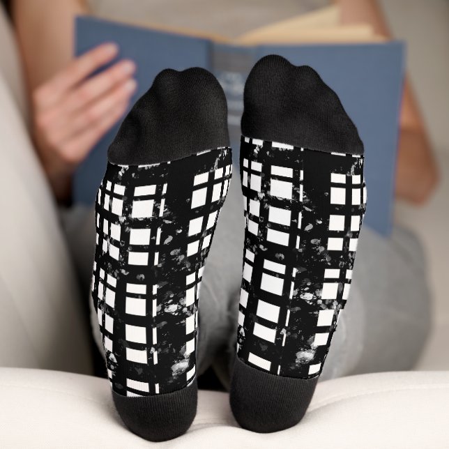 Chaussette Plaqué noir et blanc avec des chaussettes d'équipa (Fond)