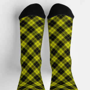 Chaussette Plaque noire jaune tartan MacLachlan