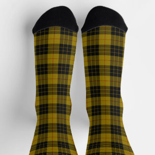 Chaussette Plaque noire jaune tartan MacLeod