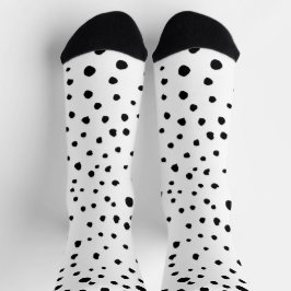 Chaussette Points dalmatiens, Points dalmatiens, Noir et Blan