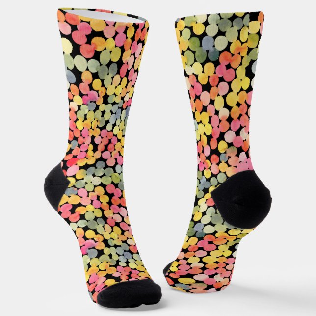 Chaussette Points d'aquarelle colorés Abstraits (Angulaire)