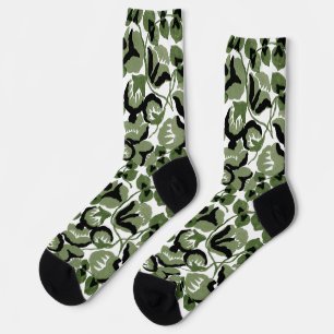 Chaussette Pois doux (olive) Art fin