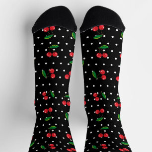 Chaussette Pois Rockabilly et Motif Red Cherries
