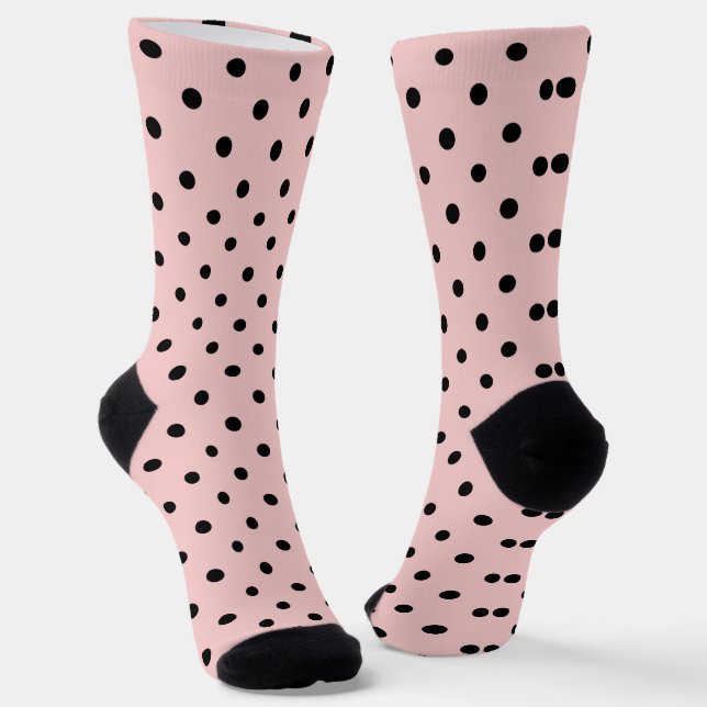 Chaussette Pois rose noir (Angulaire)