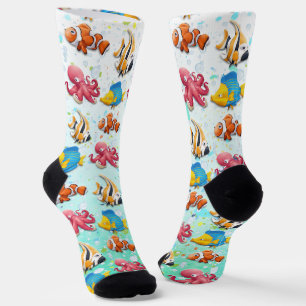 Chaussette Poissons tropicaux colorés
