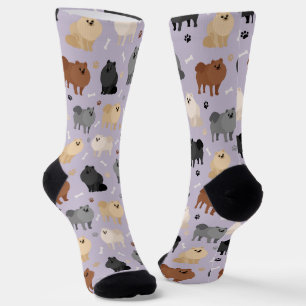 Chaussette Poméranie Paw-prints et os de chien