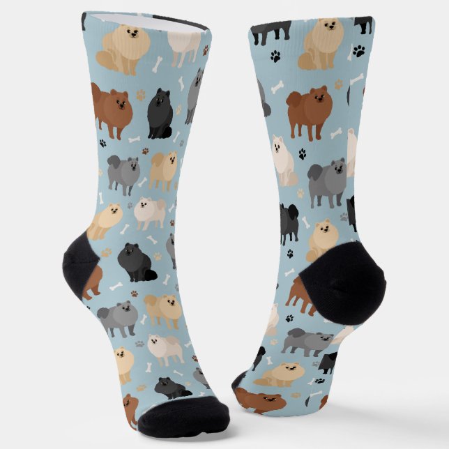 Chaussette Poméranienne Paw-prints et Chaussettes pour os de  (Angulaire)