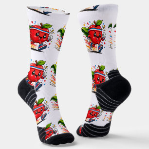 Chaussette Pomme Rouge Super Cartoon de Fitness en Course Mas