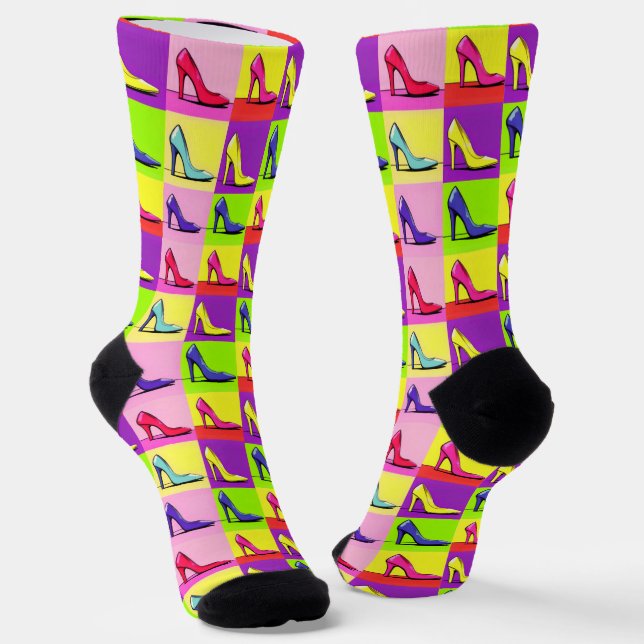 Chaussette Pompes de Stiletto, haute hauteur Pop Art (Angulaire)